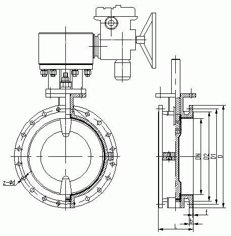 电动衬氟法兰蝶阀